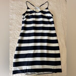 J Crew Navy and White Striped Slip Dress size 2